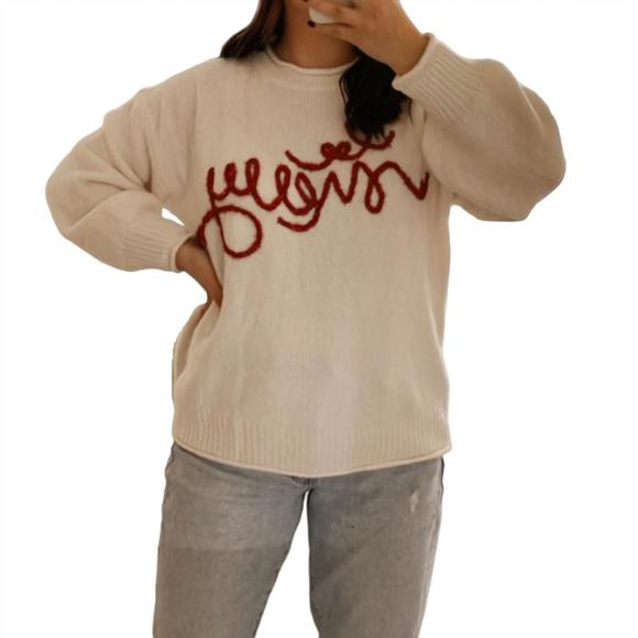 NEW ADORA be merry sweater in pure white - Picture 1 of 1